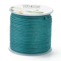 Полиэстер плетеные шнуры, для изготовления ювелирных изделий из бисера, темные голубые, 1.5 мм, около 21.87 ярда (20 м) / рулон