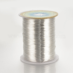 Круглая медная проволока для изготовления ювелирных изделий, серебряные, 28 датчик, 0.3 мм, около 3608.92 фута (1100 м) / рулон