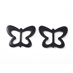 Resin Buckle Clasps, For Webbing, Strapping Bags, Garment Accessories, Butterfly, Black, 44.5x55.5x5mm, Hole: 16x25mm
