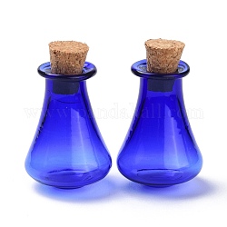 Bottiglie di sughero di vetro, bottiglie vuote di vetro che desiderano, fiale fai da te per decorazioni per la casa, blu, 17x27mm