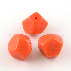 Perlas de acrílico de piedras preciosas de imitación, tomate, 20x22x21mm, agujero: 3 mm, aproximamente 89 unidades / 500 g