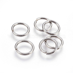 304 Stainless Steel Open Jump Rings, Stainless Steel Color, 12x1.5mm, Inner Diameter: 9mm, 600pcs/bag