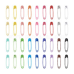 Craftdady Iron Safety Pins, Mixed Color, 30x7x2mm, Pin: 0.7mm, 18 colors, 10pcs/color, 180pcs/set