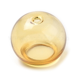 Cono di perla di vetro trasparente, per la realizzazione di campanelli eolici, mezzo tondo, goldenrod, 16x13mm, Foro: 1.4 mm, diametro interno: 10.8mm