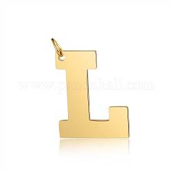 201 подвески из нержавеющей стали, буквы, золотые, letter.l, 30x23.5x1.5 мм, отверстие : 4.5 мм
