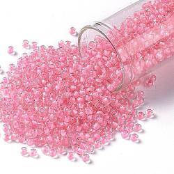 Круглые бусины toho, японский бисер, (191c) кристалл с розовой линией, 8/0, 3 мм, отверстие : 1 мм, Около 222 шт / 10 г
