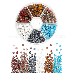 Perles de pierres précieuses mélangées naturelles et synthétiques arricraft, puces, 3~5mm, Trou: 0.8mm, 10 matériaux / boîte