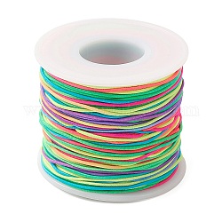 Cordon élastique rond en polyester, cordon élastique réglable, avec bobine, colorées, 1mm, environ 49.21 yards (45 m)/rouleau