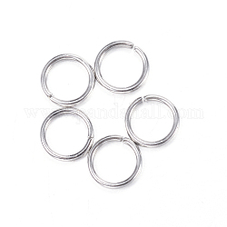 304 Edelstahl Ringe springen, offene Ringe springen, Edelstahl Farbe, 18 Gauge, 7x1 mm, Innendurchmesser: 5 mm