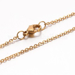 Cable de cadena de collares 304 acero inoxidable, con cierre de langosta, dorado, 20 pulgada (50.8 cm)