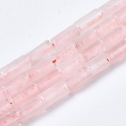 Natural Rose Quartz Beads Strands, Column, 5~6x3mm, Hole: 0.8mm, about 64~65pcs/strand, 15.35inch(39cm)