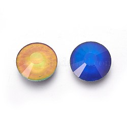 Cabochons en verre à facettes, cabochons d'ambiance aux couleurs changeantes, plat rond, colorées, 15x5mm