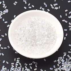 Miyuki halbe Tila Perlen, japanische Saatperlen, 2 Loch, (htl250) Kristall ab, 5x2.3x1.9 mm, Bohrung: 0.8 mm, ca. 250 Stk. / 10 g