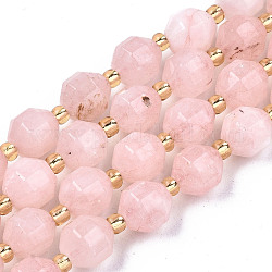 Hebras de perlas de dolomita natural, facetados, teñido, redondo, rosa, 8x8mm, agujero: 1.2 mm, aproximamente 33 pcs / cadena, 15.16 pulgada ~ 15.35 pulgadas (38.5 cm ~ 39 cm)