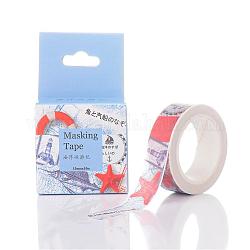 Tema marino diy scrapbook cintas de papel decorativas, Cintas adhesivas, colorido, 15mm, 10 m / rollo, 1 rollo / caja