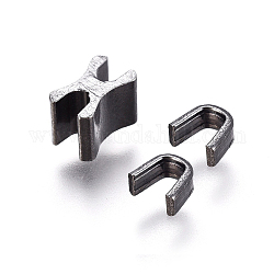 Bekleidungszubehör, Reißverschlussstopfen und Stopfen aus Messing reparieren, Metallgrau, 6.5x4x4.5 mm, 4x4.5x2.5 mm