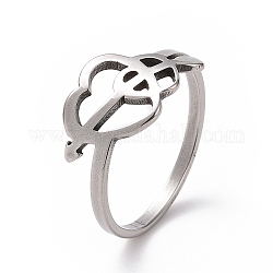 201 anillo de flecha de cupido de acero inoxidable, anillo ancho hueco para el día de san valentín, color acero inoxidable, nosotros tamaño 6 1/2 (16.9 mm)