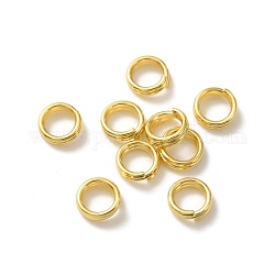 Anillos partidos de latón, sin plomo y el cadmio, anillos de salto de doble bucle, real 24k chapado en oro, 21 calibre, 5x2mm, diámetro interior: 3.5 mm