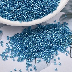 Cuentas de miyuki delica, cilindro, Abalorios de la semilla japonés, 11/0, (db1709) azul perla forrado de perlas, 1.3x1.6mm, agujero: 0.8 mm, aproximamente 20000 unidades / bolsa, 100 g / bolsa