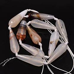 Natural Brazilian Agate Beads Strands, Dyed, Faceted, Teardrop, Clear, 28~30x10mm, Hole: 2mm