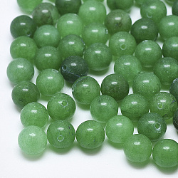 Perles de jade blanc naturel, imitation malaisie jade, la moitié foré, ronde, 8mm, demi-trou: 1.2 mm