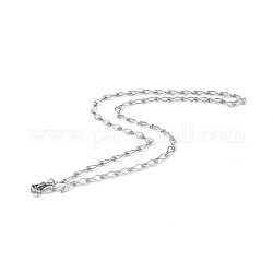 201 collier chaîne à maillons en forme de larme en acier inoxydable pour hommes femmes, couleur inoxydable, 20.08 pouce (51 cm)