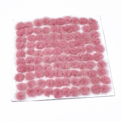 Décoration de boule de fourrure de vison faux, boule de pom pom, pour bricolage, rouge violet pâle, 3.5~4 cm, environ 50 pcs / carte