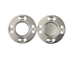 Magnetknöpfe aus Eisen, Druckknopfverschluss, Flachrund, für die Herstellung von Stoffen und Taschen, Metallgrau, 2 cm