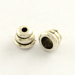 Tibetan Style Zinc Alloy Bead Caps, Antique Silver, 7x8mm, Hole: 2mm, about 1176pcs/1000g