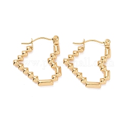 Ion Plating(IP) 304 Stainless Steel Hoop Earrings for Women, Heart, Golden, 20x18.5x2.5mm, Pin: 0.8mm