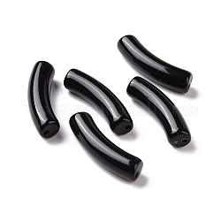 Abalorios acrílicos opacos, tubo curvado, negro, 31.5x7.5mm, agujero: 1.6 mm, 345 unidades / 500 g