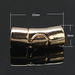 Alloy Magnetic Clasps, Column, Rose Gold, 22x9mm, Hole: 6mm