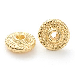 Rack Plating Alloy Spacer Beads, Lead Free & Cadmium Free, Long-Lasting Plated, Disc, Real 18k Gold Plated, 8x3mm, Hole: 1.8mm