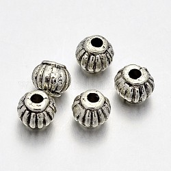 Lanterne alliage séparateurs perles de style tibétain, sans plomb et sans cadmium et sans nickel, argent antique, 5x4mm, Trou: 1mm