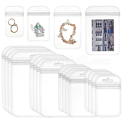 Benecreat 160 шт. 4 вида прозрачных пластиковых пакетов на молнии, многоразовые упаковочные пакеты, прямоугольные, прозрачные, 9~15x5.5~10.5x0.02cmm, односторонняя толщина: 2.3 мил (0.06 мм), 40шт / стиль