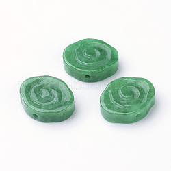 Natürliche Jade aus Myanmar / Burmese Jade, gefärbt, Blume, 13x16.5x5 mm, Bohrung: 1.5 mm