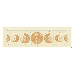 Подставка для карт из натурального дерева для карт Таро, подставка для инструментов для гадания на ведьм, прямоугольные, оранжевые, Образец луны, 253x76x5 мм