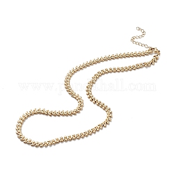 Placcatura ionica (ip) 304 collana a catena di pannocchie in acciaio inossidabile per uomo donna, oro, 18.03 pollice (45.8 cm)