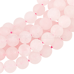 94 Pcs 2 Strands Frosted Rose Quartz Beads, Round Pink Lucky Chakra Beads Loose Beads Gemstone Beads for DIY Craft Bracelet Necklace Jewelry Making (About 8-8.5MM)