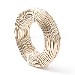 Fil d'aluminium rond, fil d'artisanat en métal pliable, pour la fabrication artisanale de bijoux bricolage, or champagne, 9 jauge, 3.0mm, 25m/500g (82 pieds/500g)