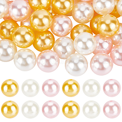 Pandahall elite 1 juego de cuentas de perlas de imitación de resina personalizadas, redondo, color mezclado, 20mm, agujero: 2.6 mm, 20 piezas / color, 3 colores, 60 PC / sistema