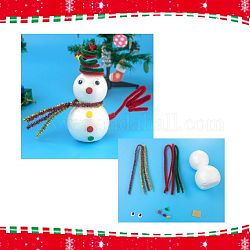 DIY weihnachten schneemann basteln, inklusive Bild, Chenille-Sticks, Handwerk Auge, Eisenknopfstift, Papierstift, Schaummodell, rot, 111x66 mm