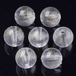 Transparent Acrylic Beads, Glitter Beads, Round, Clear, 10mm, Hole: 1.8mm, about 540pcs/300g