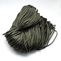7 nucleo interno corde in poliestere e spandex, tinta unita, per la fabbricazione di braccialetti di corda, grigio ardesia scuro, 4~5mm, circa 109.36 iarde (100 m)/fascio, 420~500g / bundle