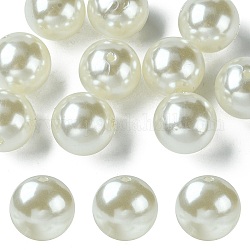 Perle tonde in plastica imitazione perla in abs, bianco, 20mm, Foro: 2 mm