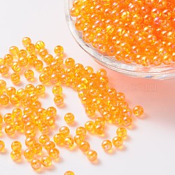 Umweltfreundliche transparente Acrylperlen, Runde, AB Farbe, orange, 8 mm, Bohrung: 1.5 mm, ca. 2000 Stk. / 500 g