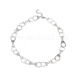 Наручники из сплава в тибетском стиле со свободным звеном цепи ожерелья для мужчин и женщин, старинное серебро и цвет нержавеющей стали, 17.91 дюйм (45.5 см)