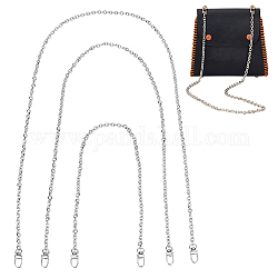 Wadorn 3 шт. 3 стильные железные кабельные цепные сумки на лямках, с поворотной застежкой из сплава, для аксессуаров для замены сумок, платина, 60.5~120 см, 1шт / стиль