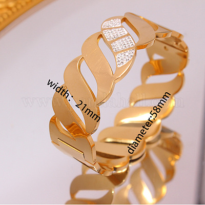 Браслеты из нержавеющей стали 304 с микропаве из кубического циркония FS-WGCF05C-05-1