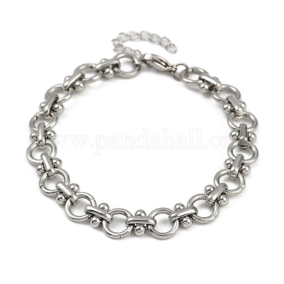 Браслеты из звеньевой цепи из нержавеющей стали 304 BJEW-H207-01B-P-1